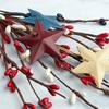 Americana Pip Berry Garland with with Red, White and Blue Stars  Year Round Rustic Berries, Farmhouse Home Decor for Table Arrangements, Fireplace Mantel, and Seasonal Centerpiece Decorations (60" L) view 2