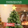 Mr. Christmas Animated White Santa's Bi-Plane Christmas Tree Topper with Banner, Illuminated LED Star, Velcro Straps to Easily Attach, 21.75 Inches view 3