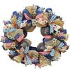 Patriotic Mesh Wreath for July 4th, Memorial Day, Father's Day, and Labor Day in 24 inch Diameter view 1