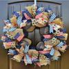 Patriotic Mesh Wreath for July 4th, Memorial Day, Father's Day, and Labor Day in 24 inch Diameter view 2