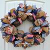 Patriotic Mesh Wreath for July 4th, Memorial Day, Father's Day, and Labor Day in 24 inch Diameter view 3