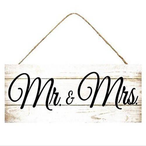 Craig Bachman Mr. & Mrs. Elegant Wooden Wedding Hanging Vintage Sign