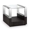 Magnussen Revere Contemporary Graphite Glass Top End Table with Storage view 1