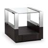 Magnussen Revere Contemporary Graphite Glass Top End Table with Storage view 2