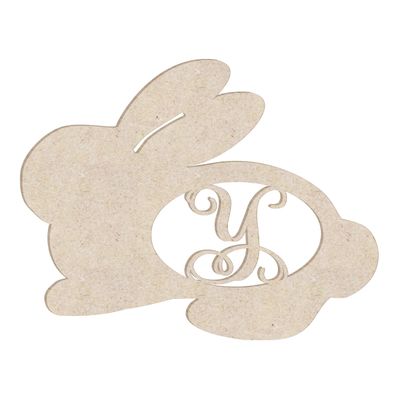 16" Sweet Bunny Monogram Letter Unfinished Wood Initial Y (Sizes 12"-30")
