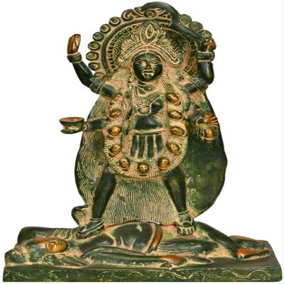 Exotic India ZDL51--mud-green-gold Zdl51--Mud-Green-Gold Kali As Bhai Ravi, Mud Green Gold