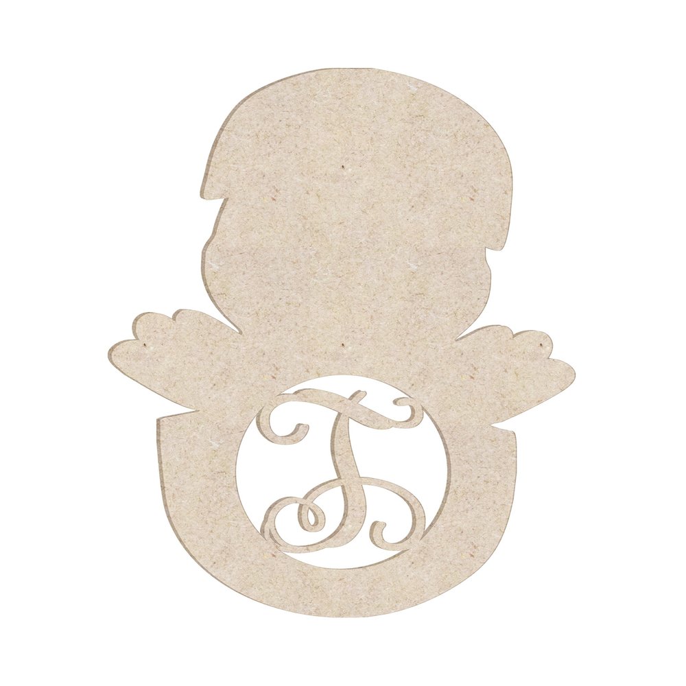 16" Chick in Egg Monogram Letter Unfinished Wood Initial T (Sizes 12"-30")