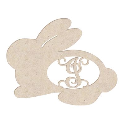 12" Sweet Bunny Monogram Letter Unfinished Wood Initial I (Sizes 12"-30")