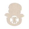 16" Chick in Egg Monogram Letter Unfinished Wood Initial W (Sizes 12"-30") view 1
