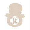 16" Chick in Egg Monogram Letter Unfinished Wood Initial H (Sizes 12"-30") view 1