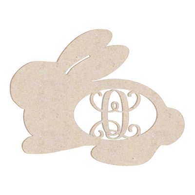 12" Sweet Bunny Monogram Letter Unfinished Wood Initial Q (Sizes 12"-30")