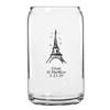 Personalized Color Printed Beer Can Glass - Eiffel Tower - Black - 144 pack view 1