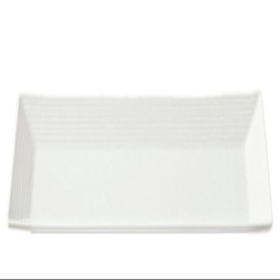  100 Tier P06501 Long Square Plate, White