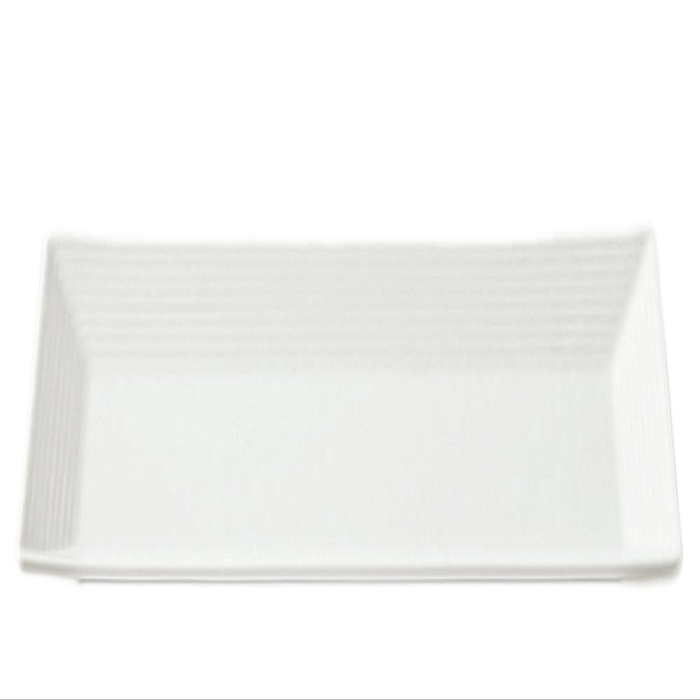  100 Tier P06501 Long Square Plate, White