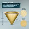 OVALWARE Paperless Stainless Steel Pour Over Coffee Filter Reusable and Permanent Coffee Cone Dripper for Ovalware, Chemex, Hario and Other Carafes (Titanium Gold) view 2