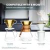OVALWARE Paperless Stainless Steel Pour Over Coffee Filter Reusable and Permanent Coffee Cone Dripper for Ovalware, Chemex, Hario and Other Carafes (Titanium Gold) view 4