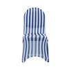 YOUR CHAIR COVERS - 6 Pack Stretch Spandex Chair Covers Striped - Royal Blue and White, Wedding Slip, Premium Quality view 2