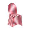 YOUR CHAIR COVERS - 6 Pack Stretch Spandex Chair Bands Striped - Red and White, Wedding Slip, Premium Quality view 2