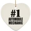 Designsify Christmas Tree Decoration, Number One #1 Automobile Mechanic, Heart Ornament, Gifts for Birthday Anniversary Valentines Mom Mothers Fathers Day Party, to Men Women Him Her Friend Mom view 1