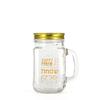 Purim Mason Jar Set Glass with Tin Gold Lid view 1
