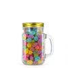 Purim Mason Jar Set Glass with Tin Gold Lid view 2