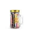 Purim Mason Jar Set Glass with Tin Gold Lid view 3