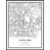 Lakeland map poster print | Modern black and white wall art | Scandinavian home decor | Florida City prints artwork | Fine art posters 20x30 view 1