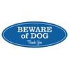 All Quality Oval Beware Of Dog Thank You Sign - Blue Medium view 1