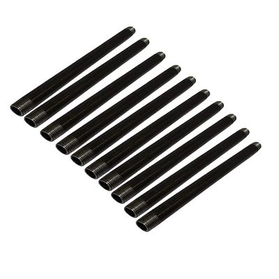 10 Pack 1/2" Black Iron Pipes - DIY Pipe Furniture - 1/2-Inch Threaded Pipe Nipples - Industrial Piping - Plumbing Suppl