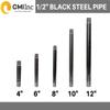 10 Pack 1/2" Black Iron Pipes - DIY Pipe Furniture - 1/2-Inch Threaded Pipe Nipples - Industrial Piping - Plumbing Suppl view 4