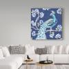 Peacock Allegory IV Blue by Daphne Brissonnet, 18x18-Inch view 3