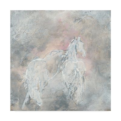 Blush Horses II by Chris Paschke, 18x18-Inch