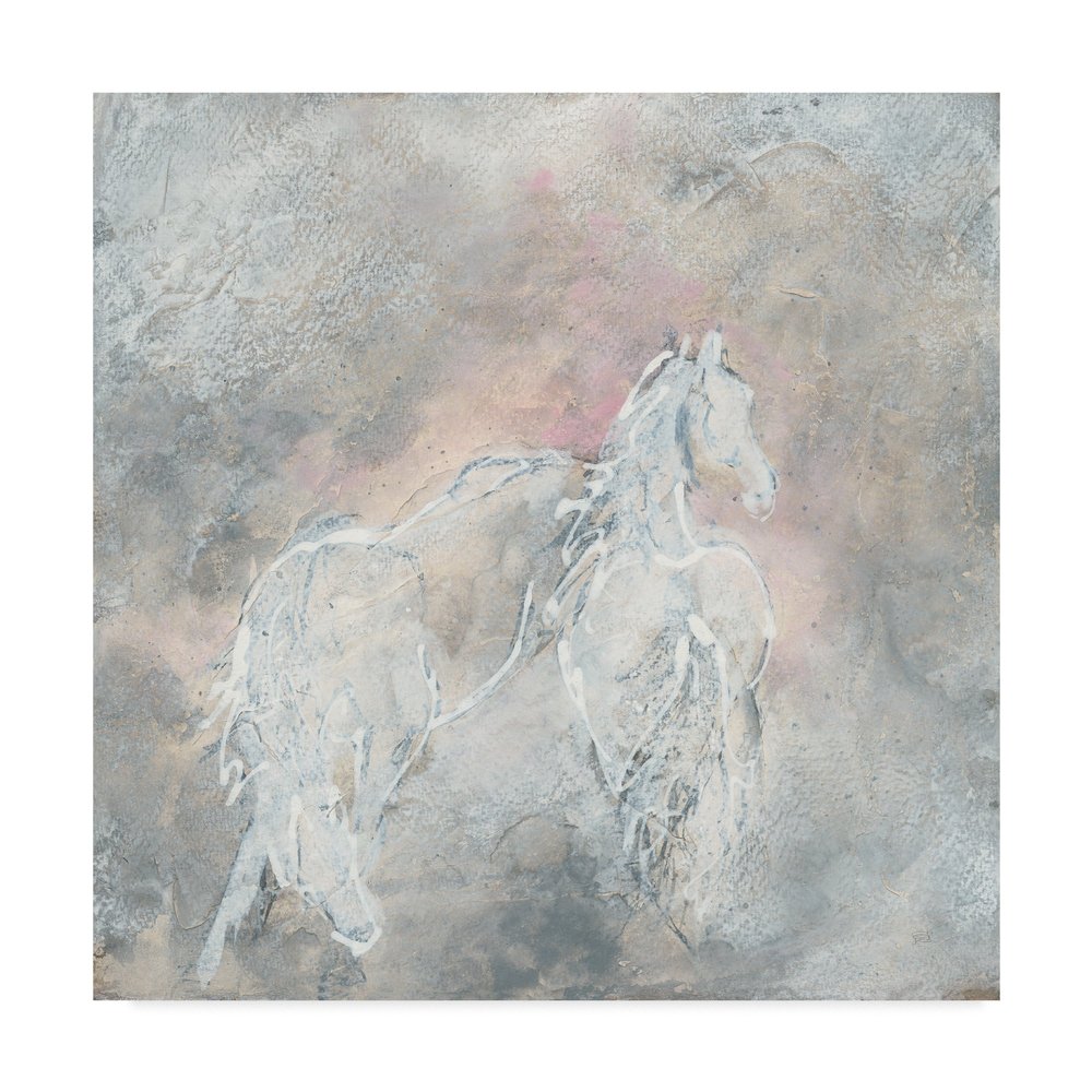 Blush Horses II by Chris Paschke, 18x18-Inch