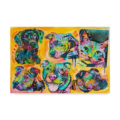 5 Dogs and a Cat by Dean Russo, 16x24-Inch