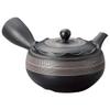 Yamashita Craft Tokoname Ware 13037070 Pottery Black Hiramaru Ruffle Roulette Teapot, 8.7 fl oz (220 cc) view 1