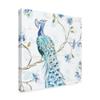 Peacock Allegory III White by Daphne Brissonnet, 18x18-Inch view 2