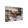 Cautious Crossing Whitetails by Wilhelm Goebel, 16x24-Inch view 1