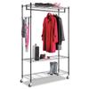 Alera GR364818BL Wire Shelving Garment Rack, Coat Rack, Stand Alone Rack, Black Steel w/Casters view 1