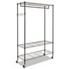 Alera GR364818BL Wire Shelving Garment Rack, Coat Rack, Stand Alone Rack, Black Steel w/Casters view 2