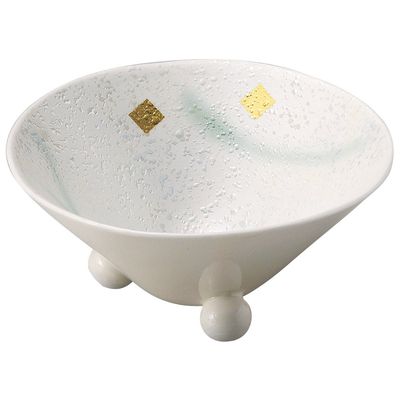 Yamashita Kogei 14013590 Reinforced Gold Foil Hiwa Blown Luster, 3-Foot Small Bowl, 4.5 x 2.0 inches (11.5 x 5.2 cm)