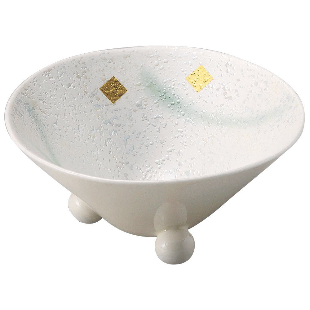 Yamashita Kogei 14013590 Reinforced Gold Foil Hiwa Blown Luster, 3-Foot Small Bowl, 4.5 x 2.0 inches (11.5 x 5.2 cm)