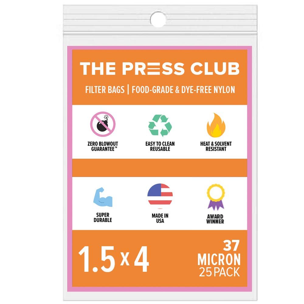 37 Micron | Premium Nylon Tea Filter Bags | 1.5" x 4" | 25 Pack