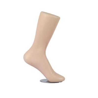 1 Pc New Unisex Feet Mannequin Plastic Stand Socks Dummy Part Leg White Left Tan