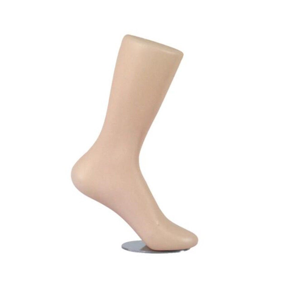 1 Pc New Unisex Feet Mannequin Plastic Stand Socks Dummy Part Leg White Left Tan