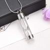 constantlife Cremation Jewelry for Ashes Mini Time Hourglass Glass Pendant Memorial Urn Necklace Keepsake Jewelry for Human Pet Ashes (Silver) view 2