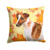 Caroline's Treasures BB9908PW1414 Smooth Fox Terrier Fall Fabric Decorative Pillow, Yellow Machine Washable, Indoor Outdoor Decorative Pillow for Couch, Bed or Patio, 14Hx14W view 1