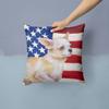 Caroline's Treasures BB9697PW1414 Chihuahua Leg up Patriotic Fabric Decorative Pillow Machine Washable, Indoor Outdoor Decorative Pillow for Couch, Bed or Patio, 14Hx14W view 2