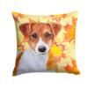 Caroline's Treasures BB9950PW1414 Jack Russell Terrier Fall Fabric Decorative Pillow, Yellow Machine Washable, Indoor Outdoor Decorative Pillow for Couch, Bed or Patio, 14Hx14W view 1