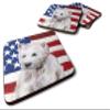 Caroline's Treasures BB9701FC Westie Patriotic Foam Coaster Set of 4 Set of 4 Cup Coasters for Indoor Outdoor, Tabletop Protection, Anti Slip, Mouse pad Material view 1