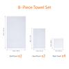 Amazon Basics 100% Cotton Soft Quick-Dry 8-Piece Towel Set, Bath Towels, Hand Towels, Washcloths, White, Compact & Lightweight view 2